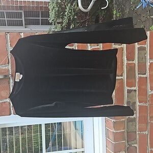 Long Sleeve Black Velvet Shirt